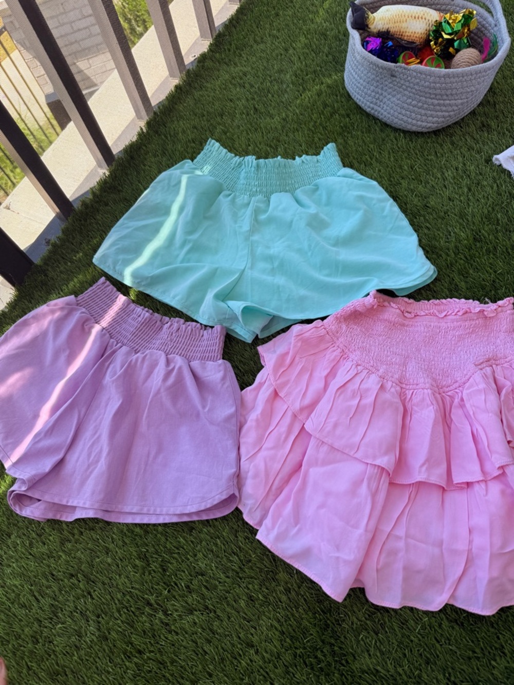 Girls 2 Shorts and 1 pink skirt bundle